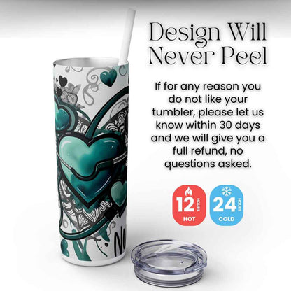 Teal Heart 20oz Tumbler