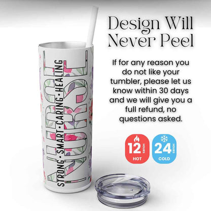 Strong, Smart, Caring Floral  20oz Tumbler