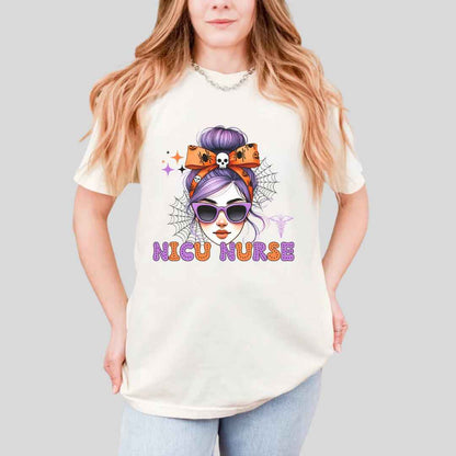 Nicu Neonatal Nurse Messy Hair Halloween T-shirt