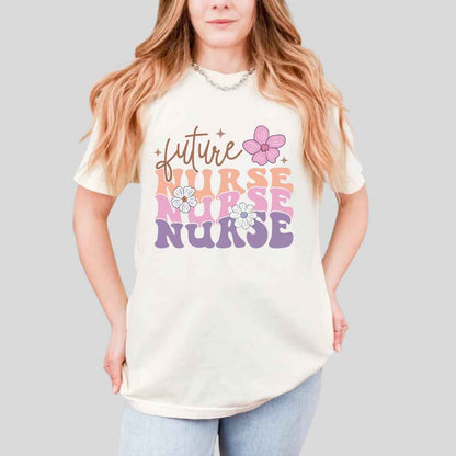 Retro Wavy Future Nurse T-shirt