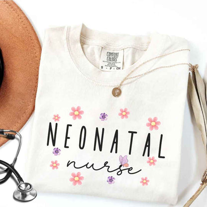 Nicu Neonatal Nurse Floral T-shirt