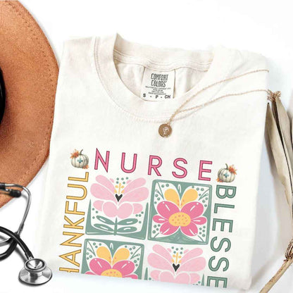 Thankful & Blessed General Nurse Fall T-shirt