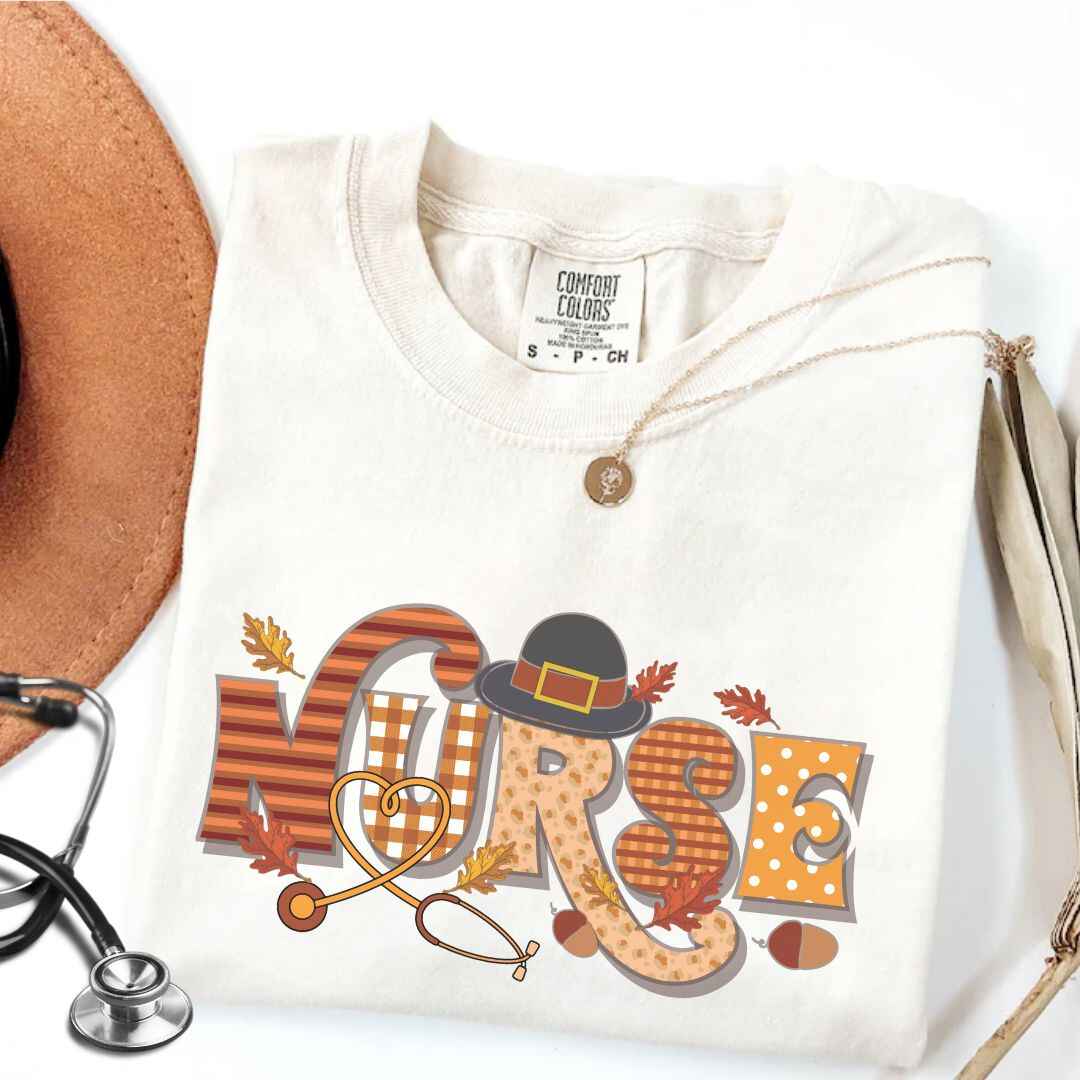 Thanksgiving Fall Nurse T-shirt