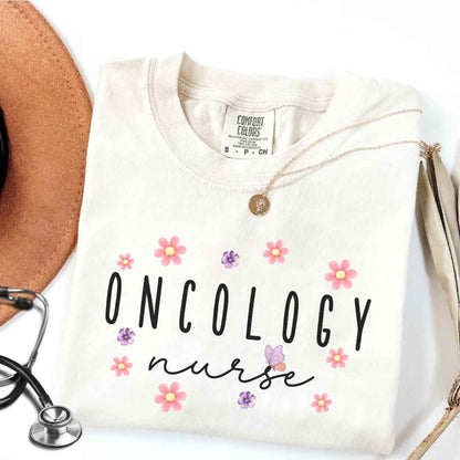 Oncology Nurse Floral T-shirt