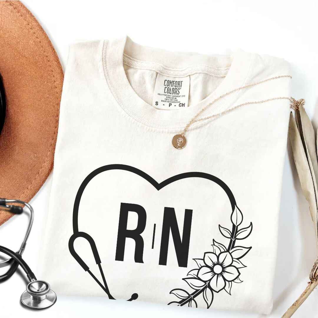 Registered Nurse Heart Stethoscope T-shirt