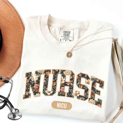 Nicu Neonatal Nurse Fall Floral College T-shirt