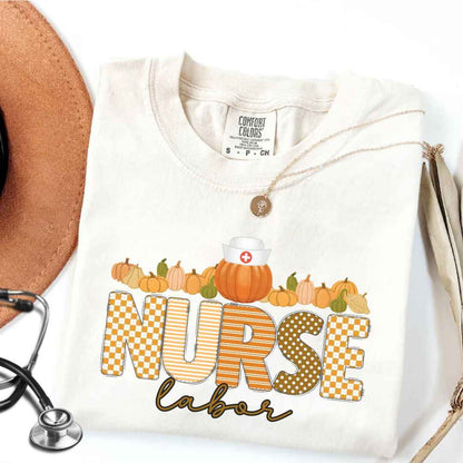 Labor And Delivery L&D Pumpkin Fall Nurse T-shirt