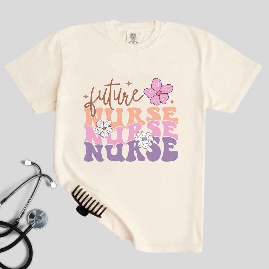 Retro Wavy Future Nurse T-shirt