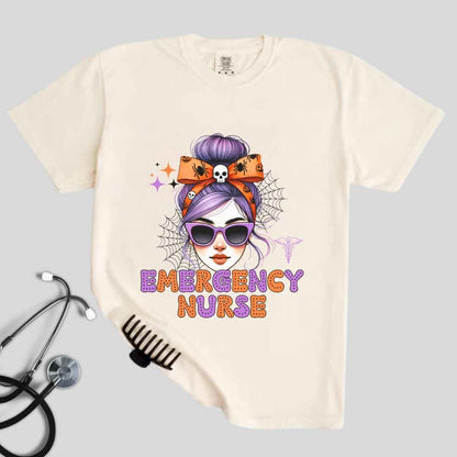 Emergency Nurse Messy Hair Halloween T-shirt