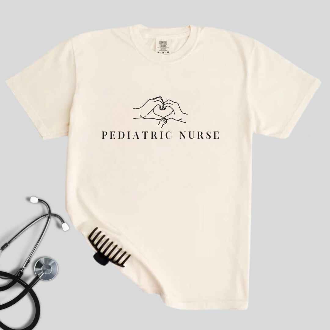 Pediatric Nurse 'Heart Hands' Minimalist T-shirt