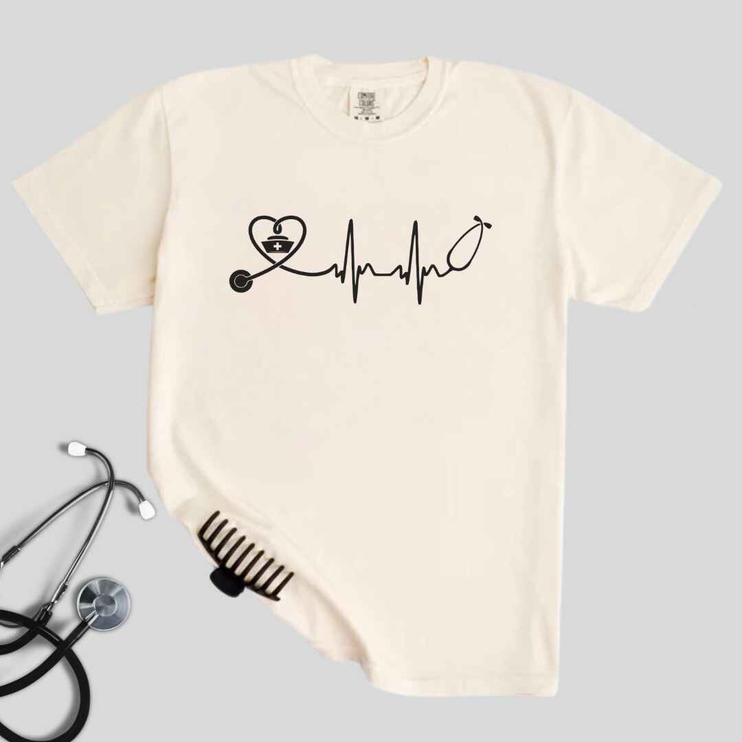 Heart, EKG Stethoscope Minimalist T-shirt