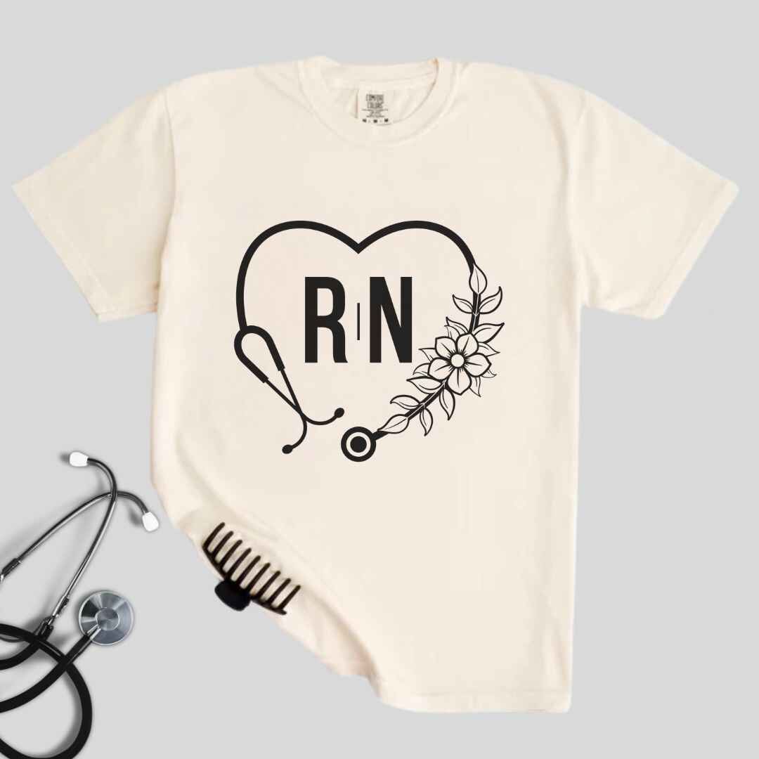 Registered Nurse Heart Stethoscope T-shirt