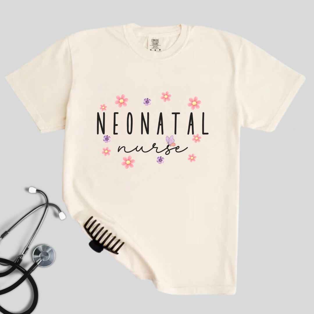 Nicu Neonatal Nurse Floral T-shirt