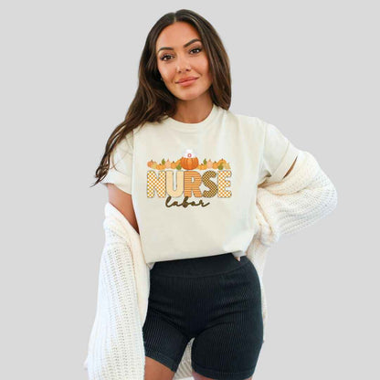 L&D Pumpkin Fall Nurse T-shirt