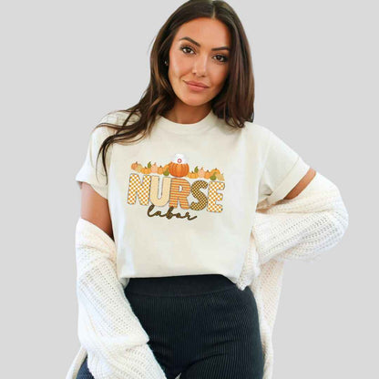 L&D Pumpkin Fall Nurse T-shirt