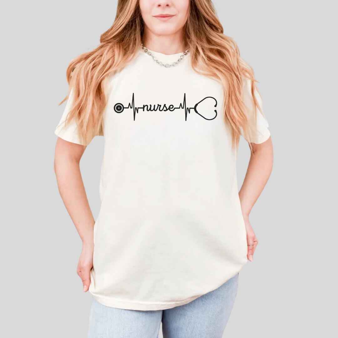 Minimalist Nurse EKG Stethoscope T-shirt