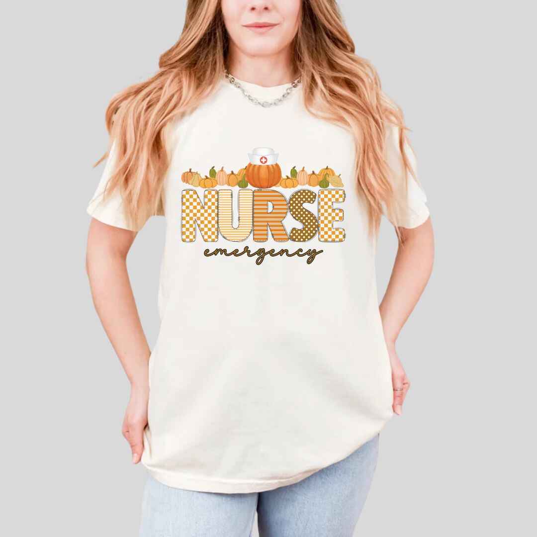 Emergency Nurse Pumpkin Fall T-shirt