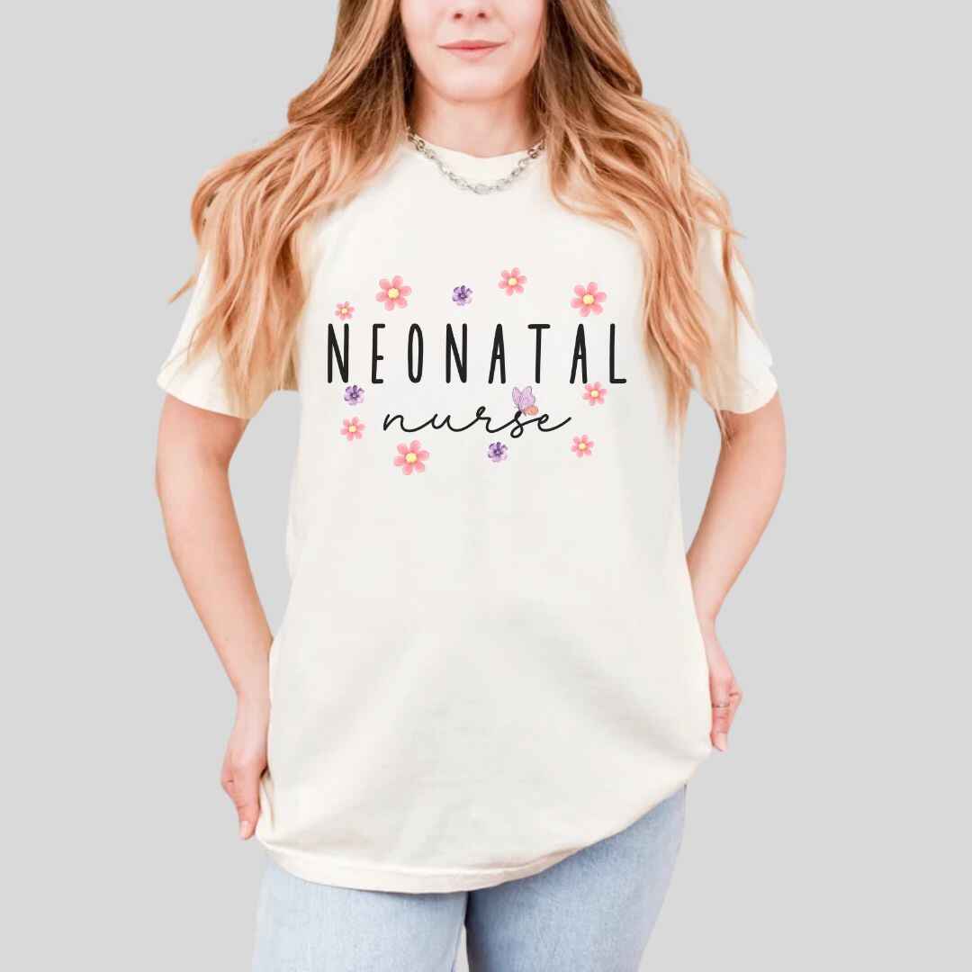 Nicu Neonatal Nurse Floral T-shirt