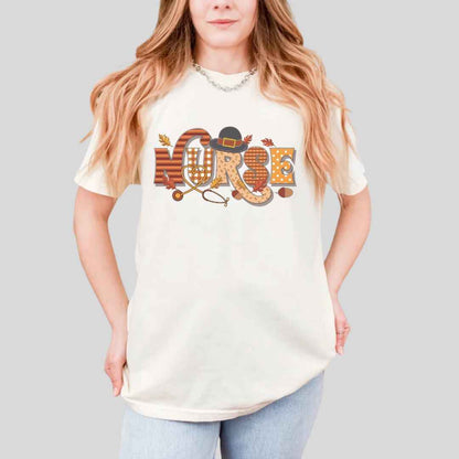 Thanksgiving Fall Nurse T-shirt