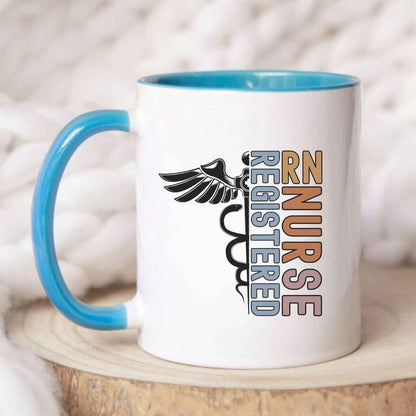 Registered Nurse Half RN_ Half Medical Caduceus Symbol_ Mug