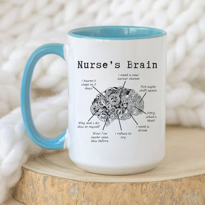 Nurse's Brain Funny Nurse Mug