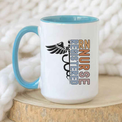 Registered Nurse Half RN_ Half Medical Caduceus Symbol_ Mug