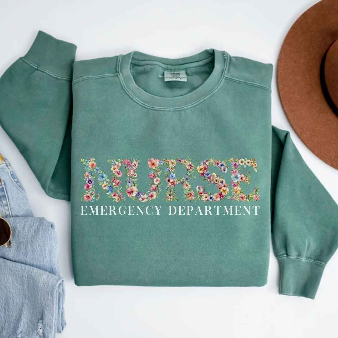 Emergency Nurse Emergency Department Floral Sweatshirt