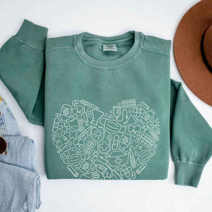 For The Love Of Medicine Heart Sweatshirt