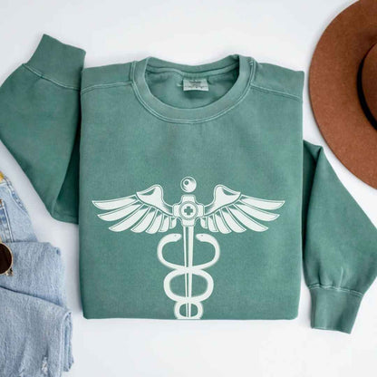 Medical 'Caduceus' Symbol Minimalist Sweatshirt