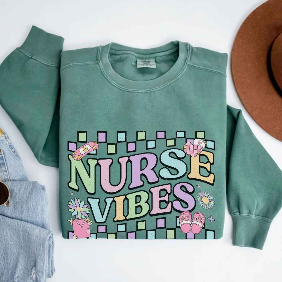 Retro Nurse Vibes Nurse Sweatshirt