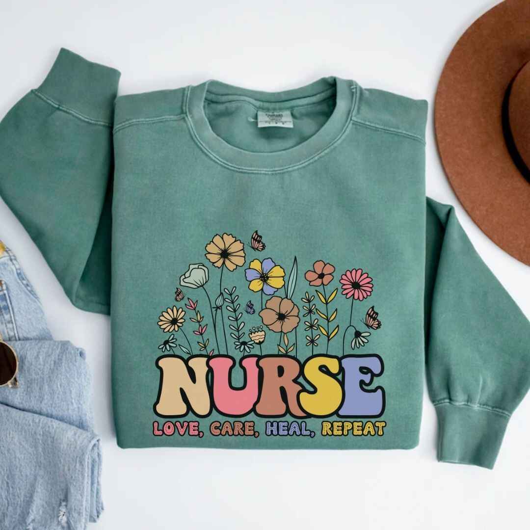 Love, Care, Heal, Repeat Nurse Sweatshirt