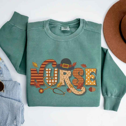 Thanksgiving Fall Nurse Sweatshirt