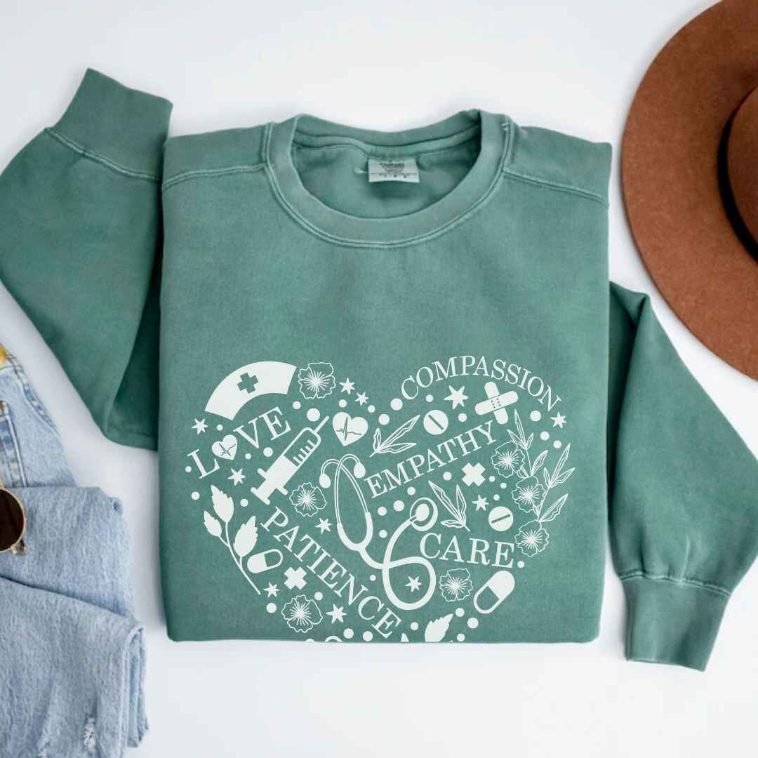 Love, Compassion, Empathy Heart Sweatshirt