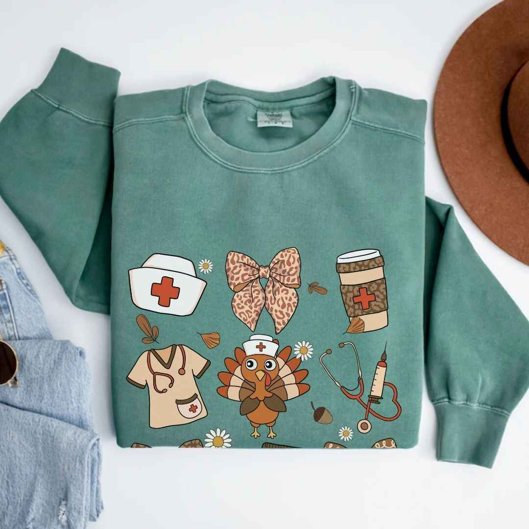 Thanksgiving Fall Nurse Coquette Sweatshirt