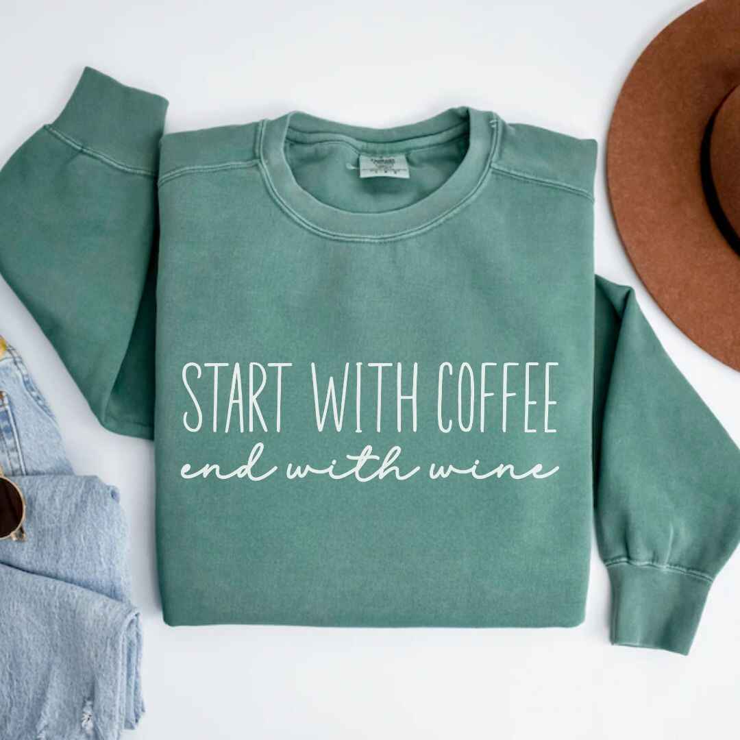 Start With Coffee Sweatshirt