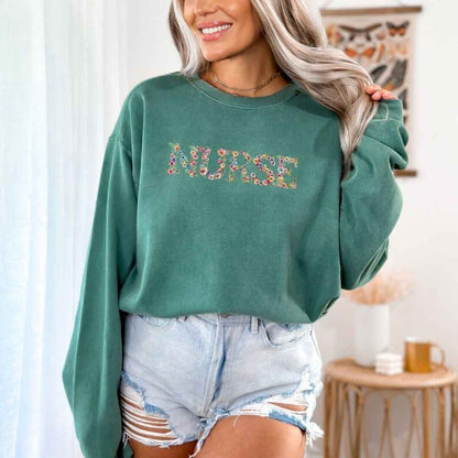 General Nurse Bright Floral Sweatshirt