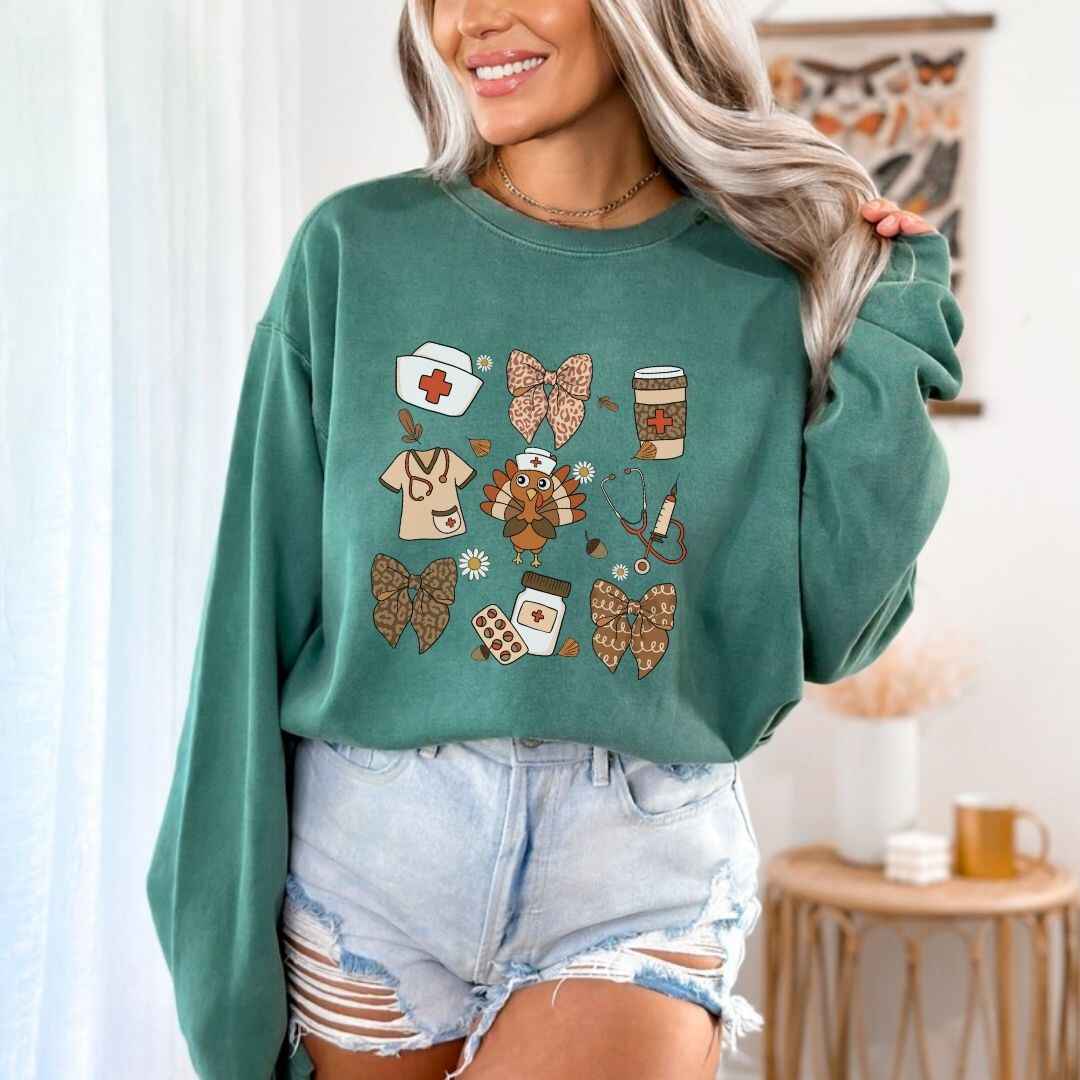 Thanksgiving Fall Nurse Coquette Sweatshirt