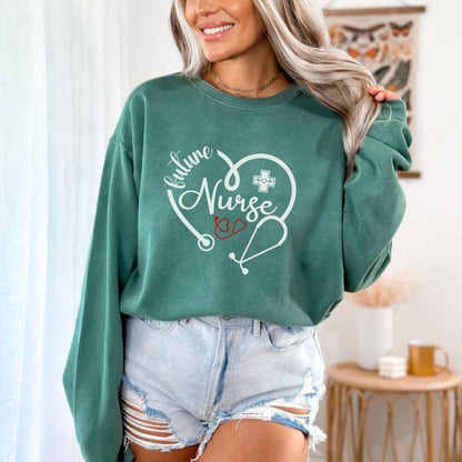 Future Nurse Heart Stethoscope Sweatshirt