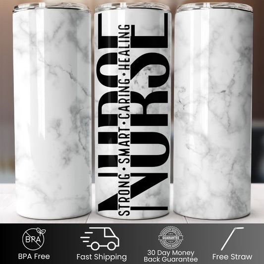 White Marble 20oz Tumbler