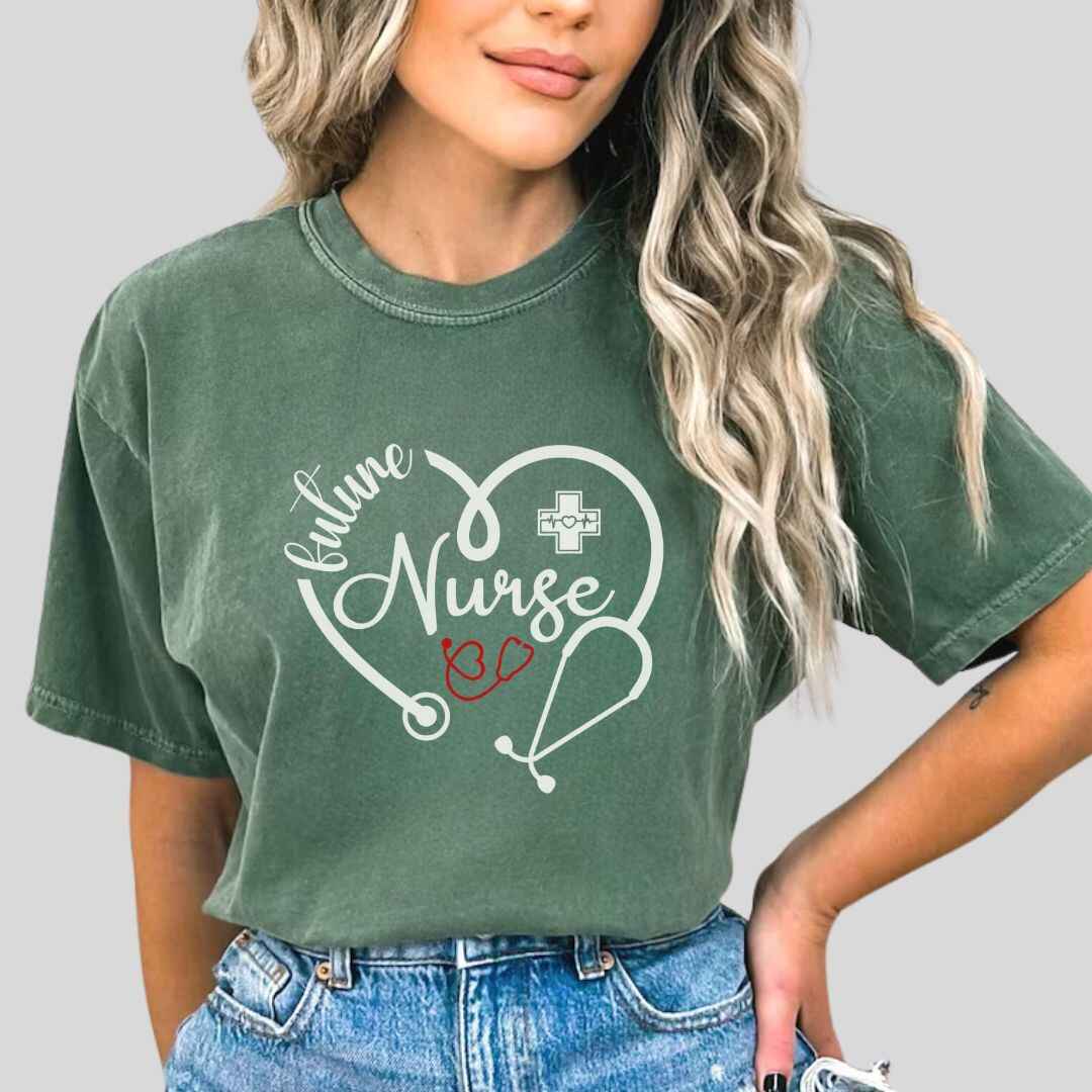 Future Nurse Heart Stethoscope T-shirt