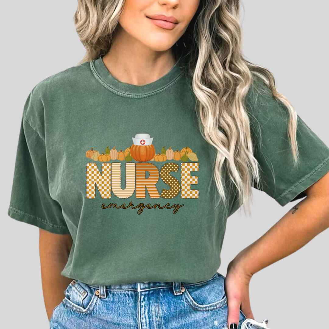 Emergency Nurse Pumpkin Fall T-shirt