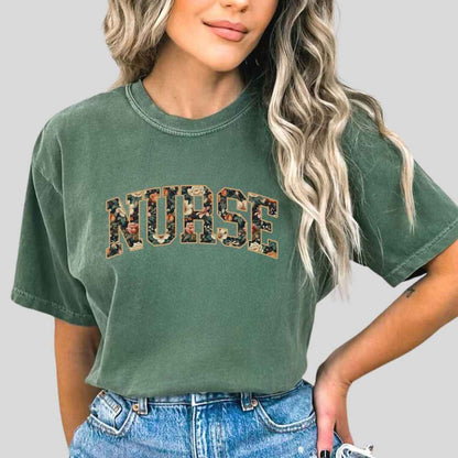 General Nurse Fall Floral College T-shirt