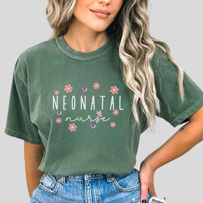 Nicu Neonatal Nurse Floral T-shirt