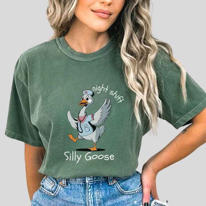 Night Shift Silly Goose Funny T-shirt