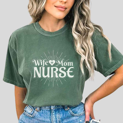 Wife, Mom, Nurse Sun Rays T-shirt