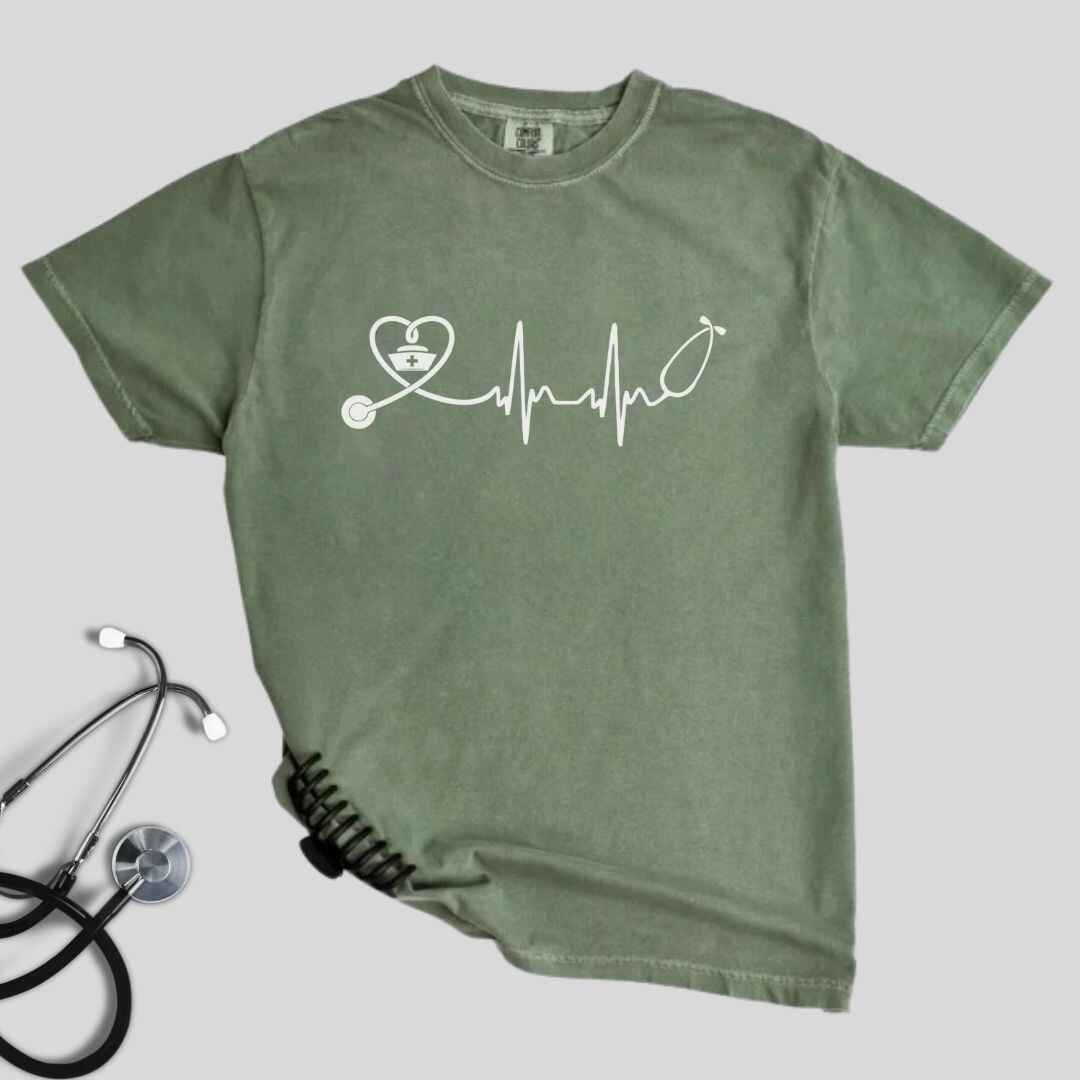 Heart, EKG Stethoscope Minimalist T-shirt