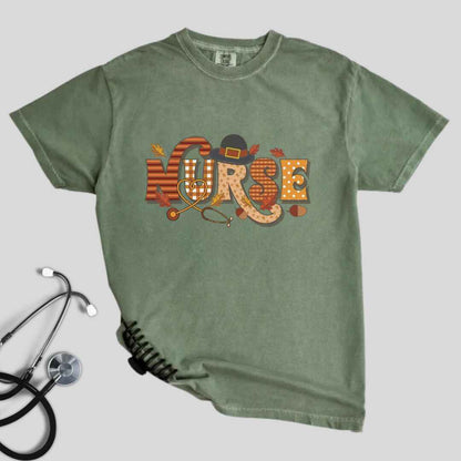 Thanksgiving Fall Nurse T-shirt