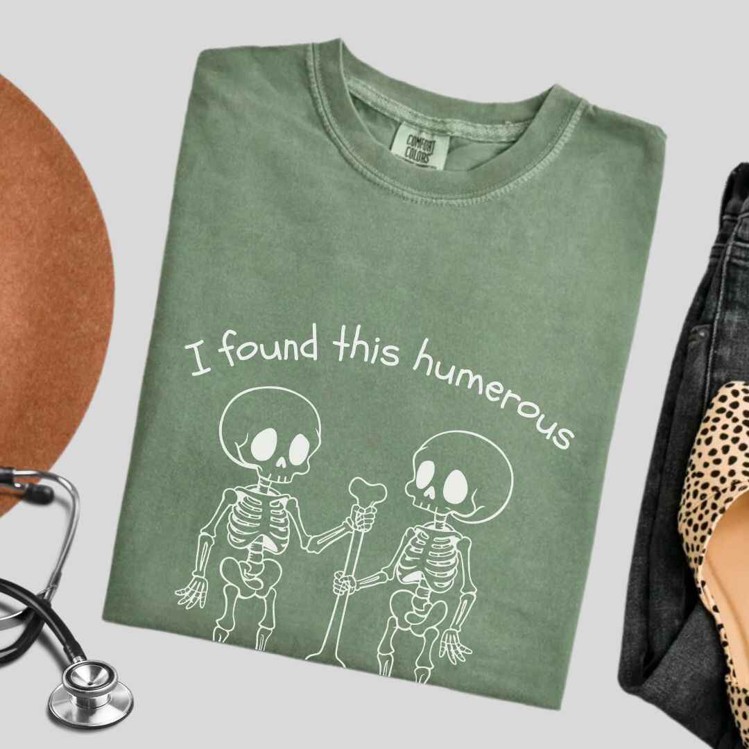 I Found This Humerous Funny Skeleton Nurse T-shirt