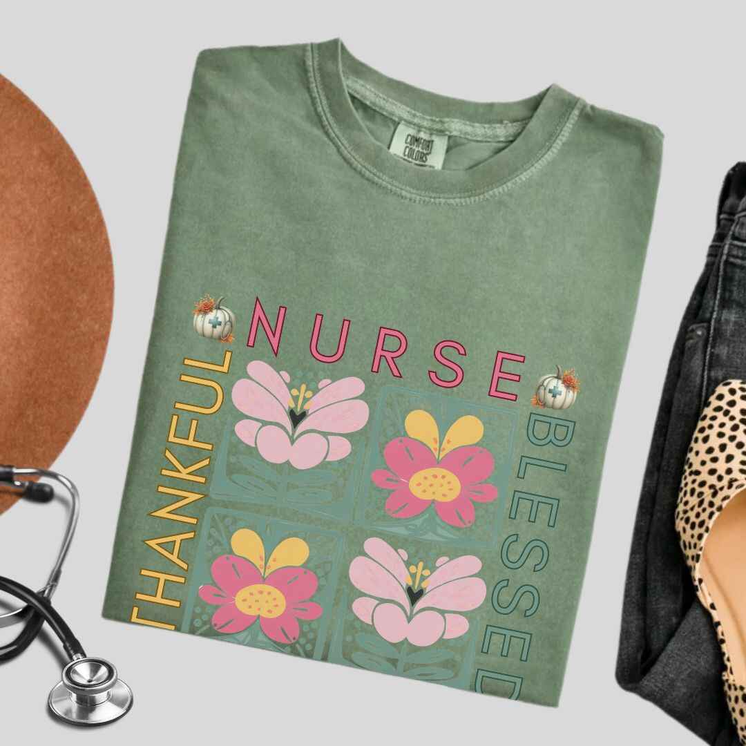 Thankful & Blessed General Nurse Fall T-shirt