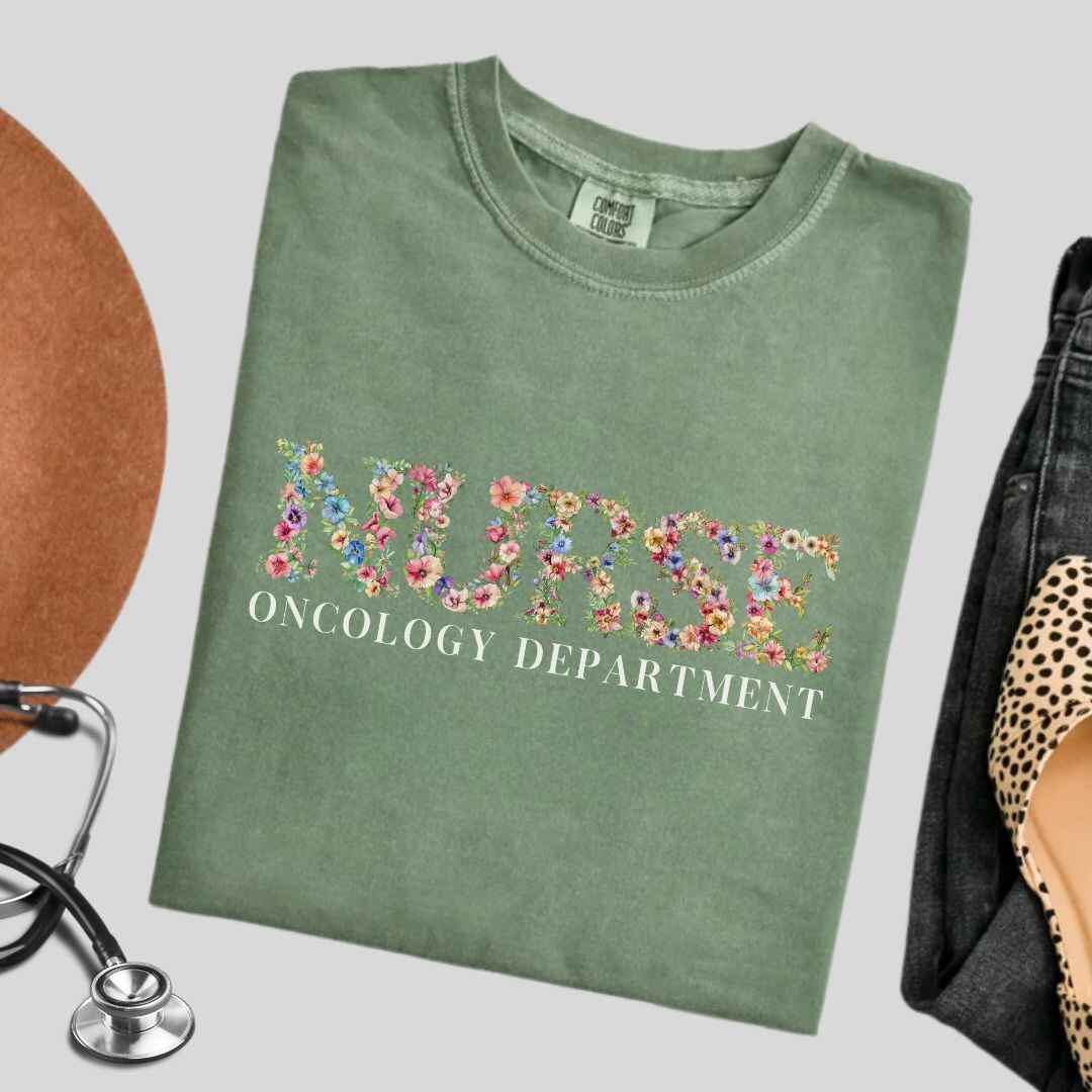 Oncology Nurse Oncology Department Floral T-shirt